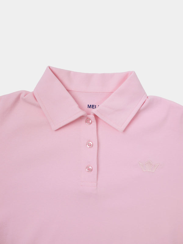 Collared Bomber Tee-Soft Pink