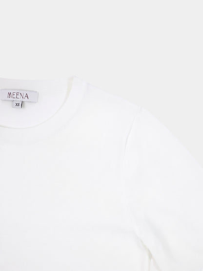 High Cuff Crew Sweater-Ivory