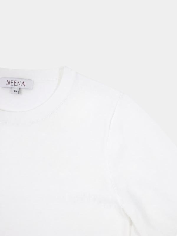 High Cuff Crew Sweater-Ivory