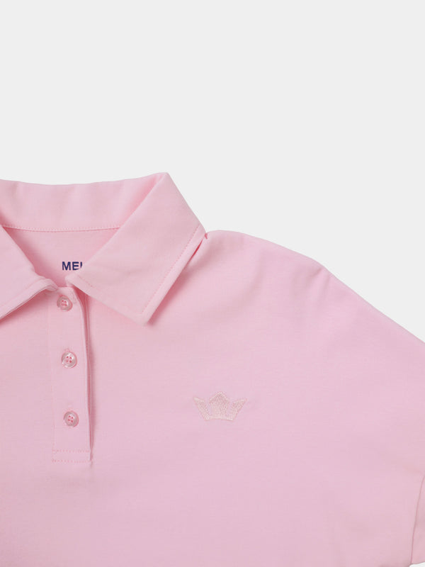 Collared Bomber Tee-Soft Pink