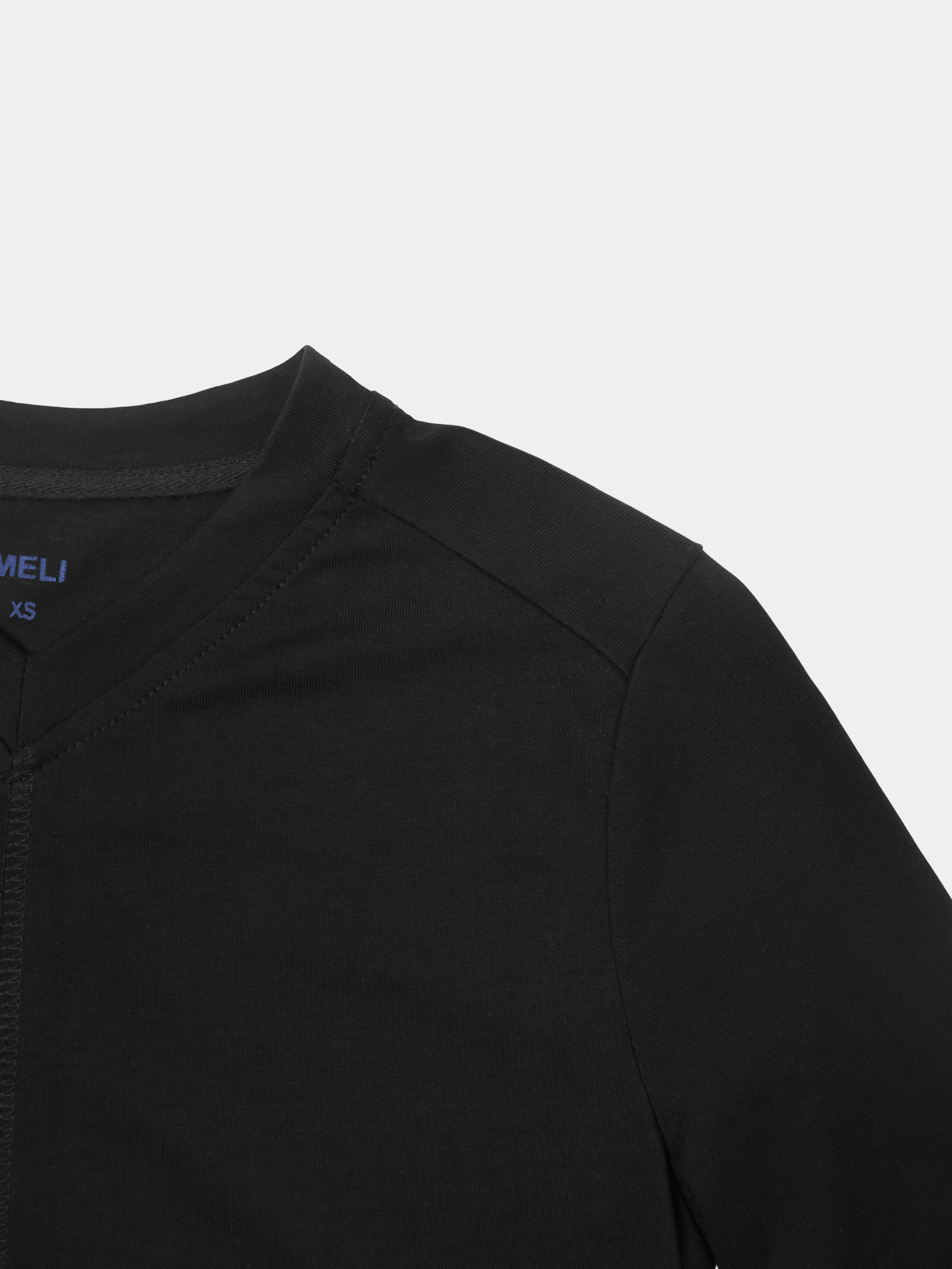 Center Seam High V Tee-Black