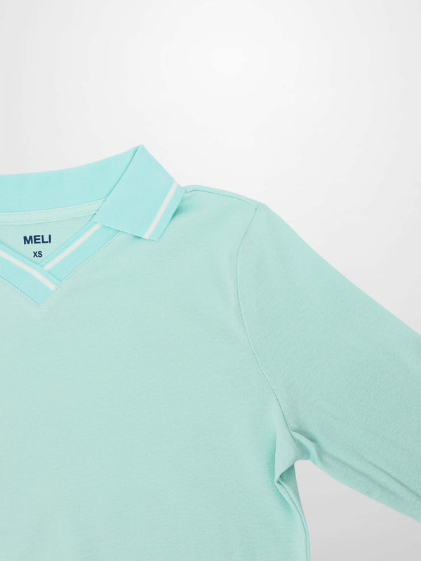 Collared High V T-Shirt-Mint