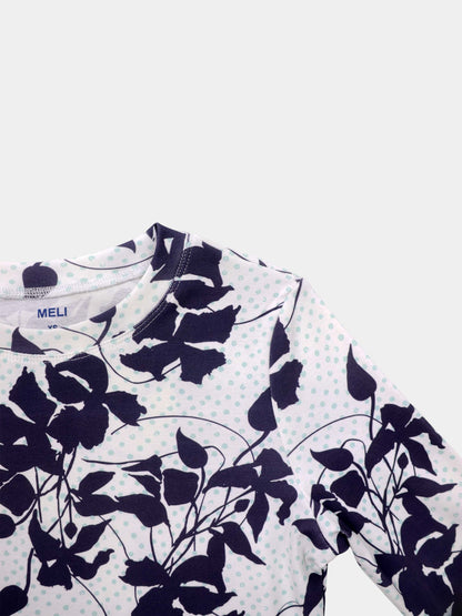 Basic Printed T-shirt-Polka Dot Floral