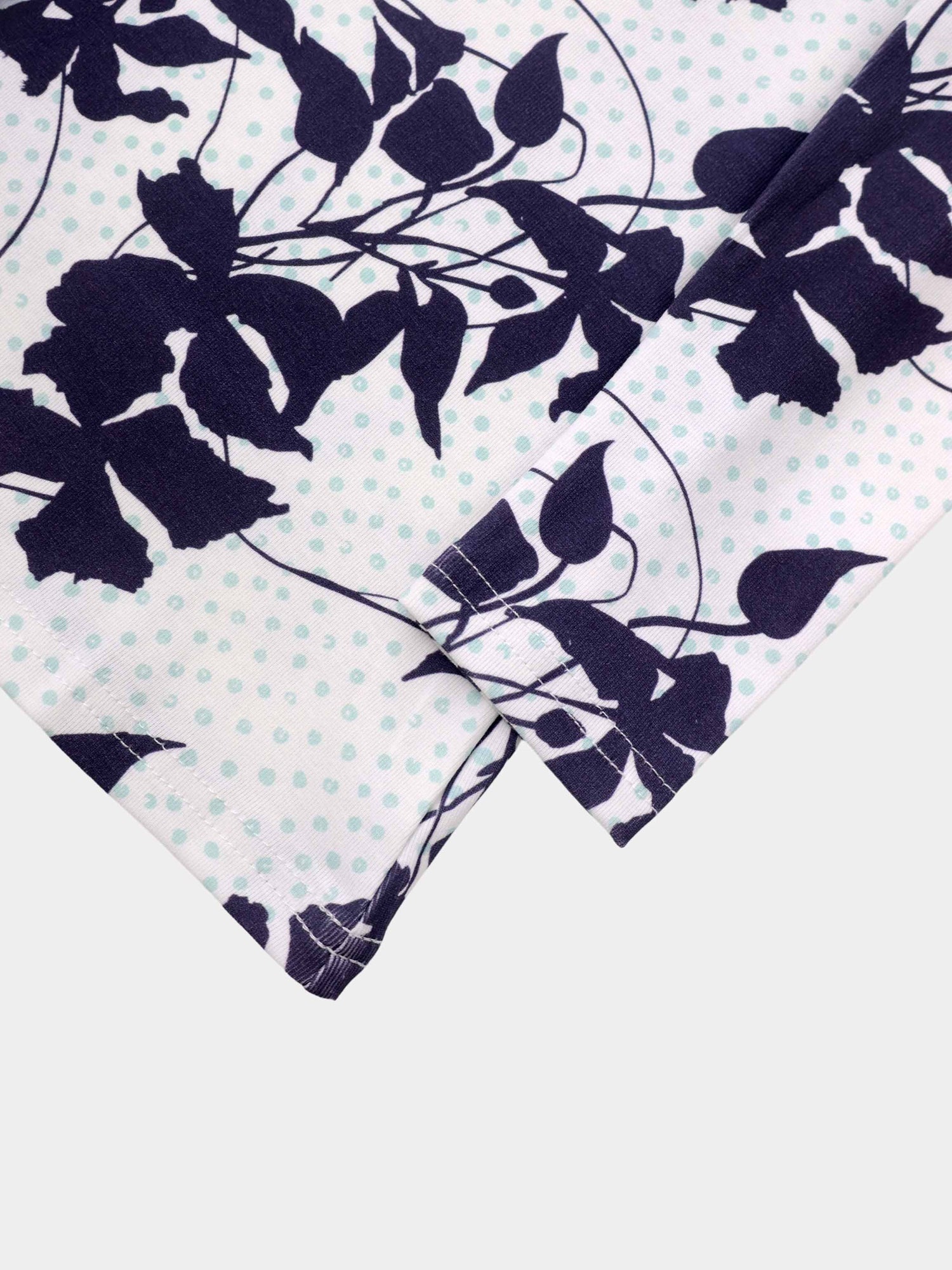 Basic Printed T-shirt-Polka Dot Floral