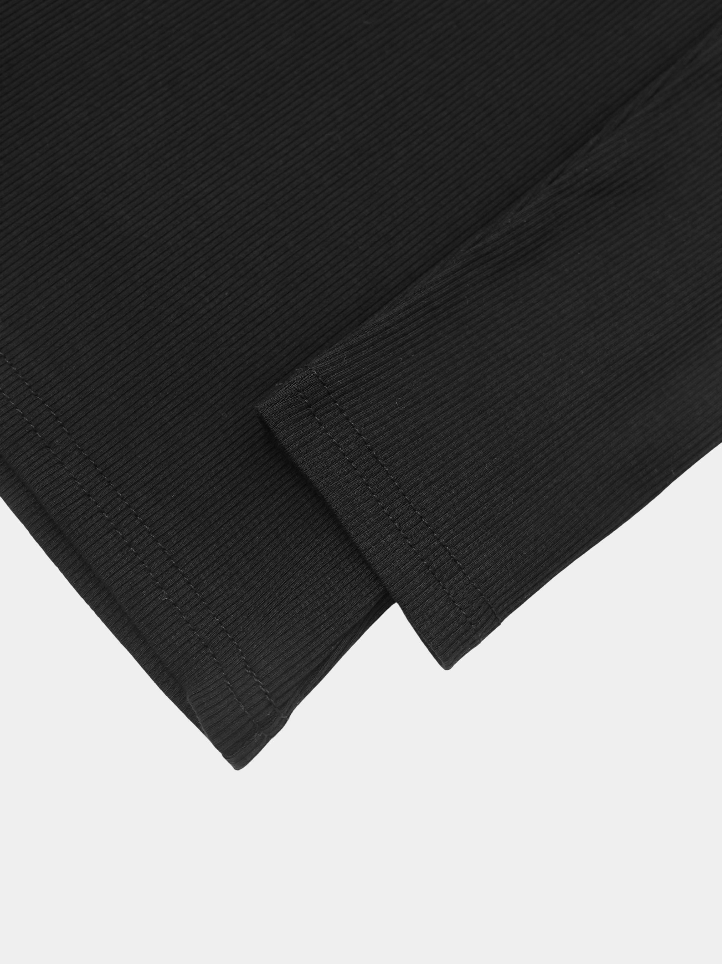Heathered Collared Tee-Black