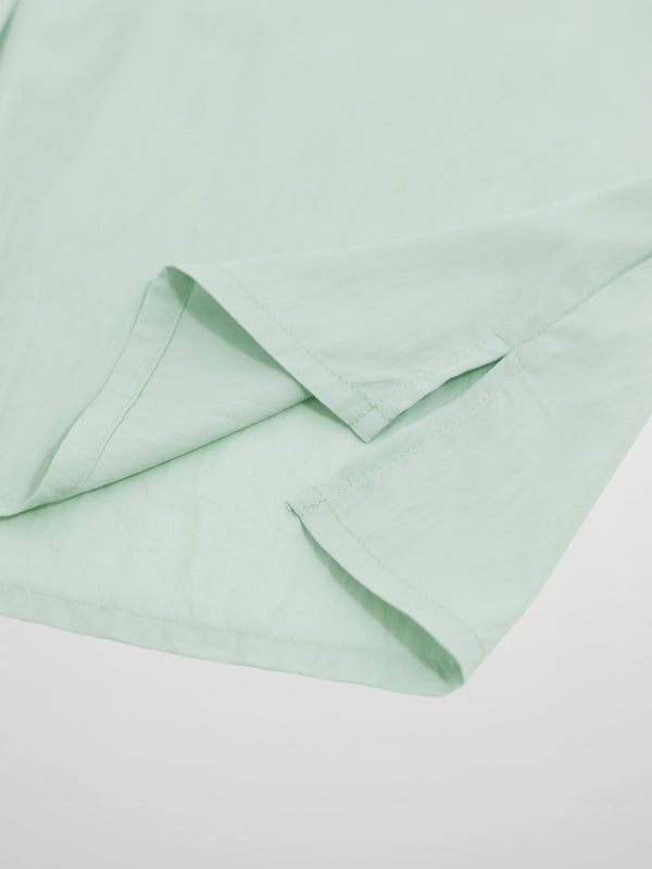 Boxy Dolman Sleeve Crinkle Blouse-Mint Green