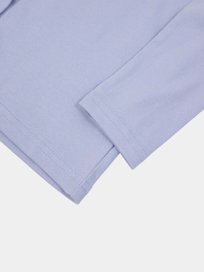 Crop T-Shirt Cardigan-Light Blue