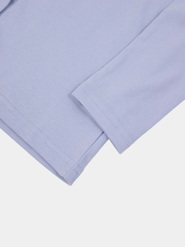 Crop T-Shirt Cardigan-Light Blue