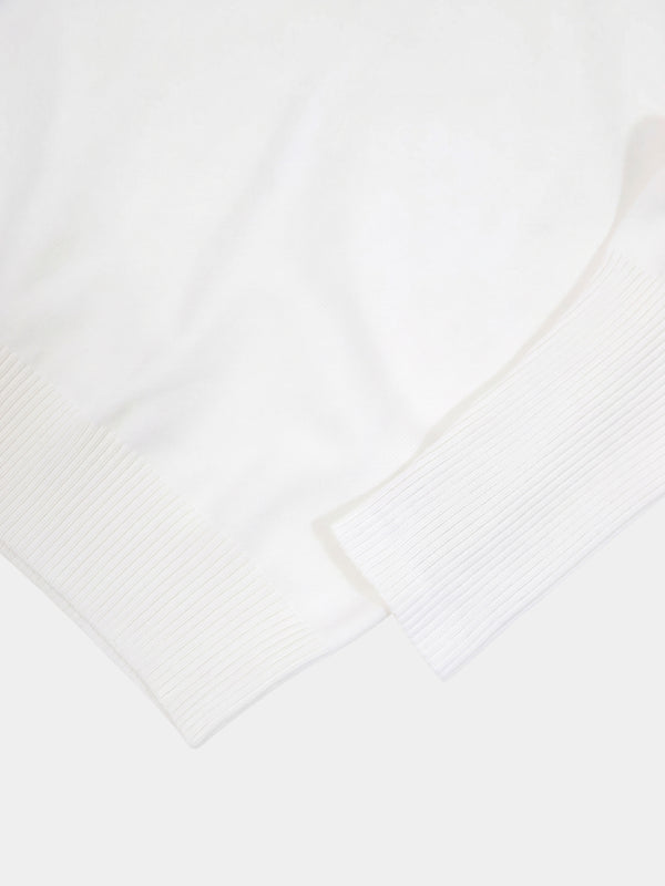 High Cuff Crew Sweater-Ivory