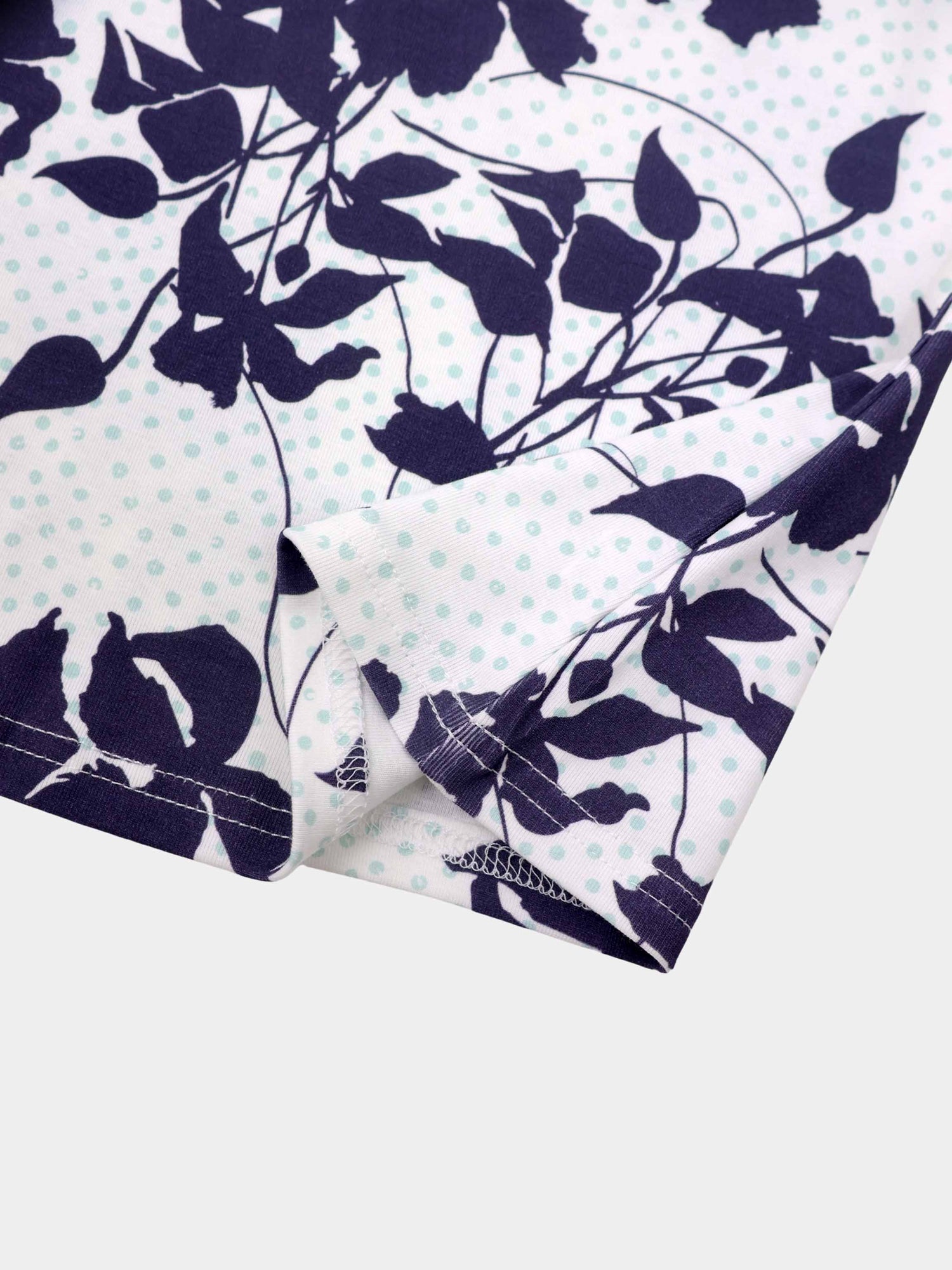 Basic Printed T-shirt-Polka Dot Floral