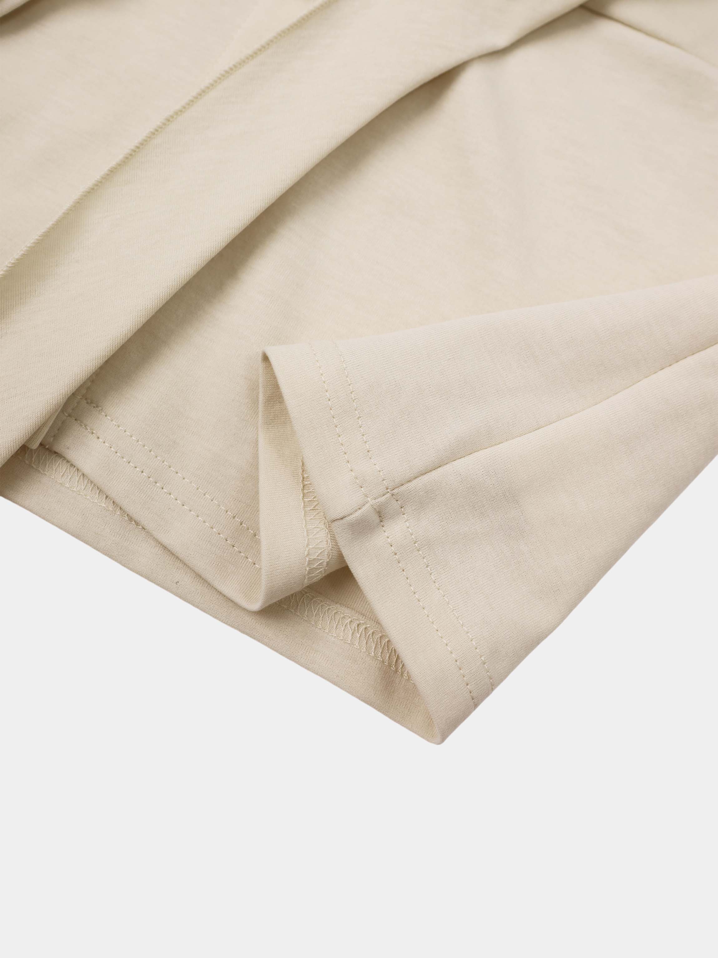 Waist Tie Button Down T-Shirt-Bone