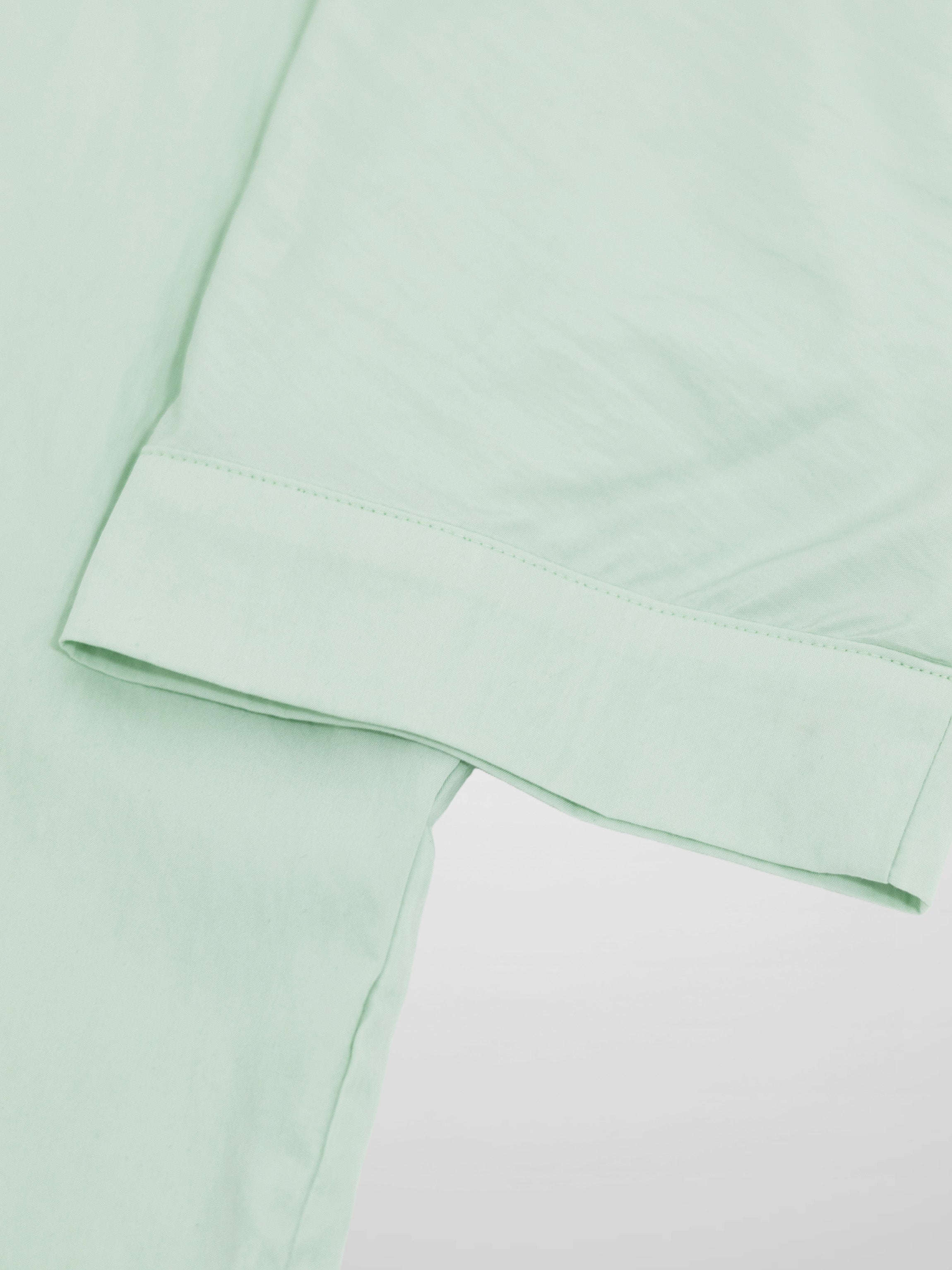 Boxy Dolman Sleeve Crinkle Blouse-Mint Green