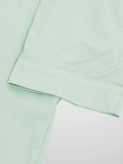 Boxy Dolman Sleeve Crinkle Blouse-Mint Green