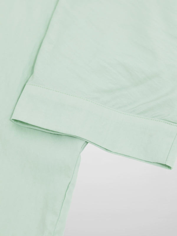 Boxy Dolman Sleeve Crinkle Blouse-Mint Green