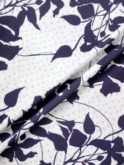 Basic Printed T-shirt-Polka Dot Floral