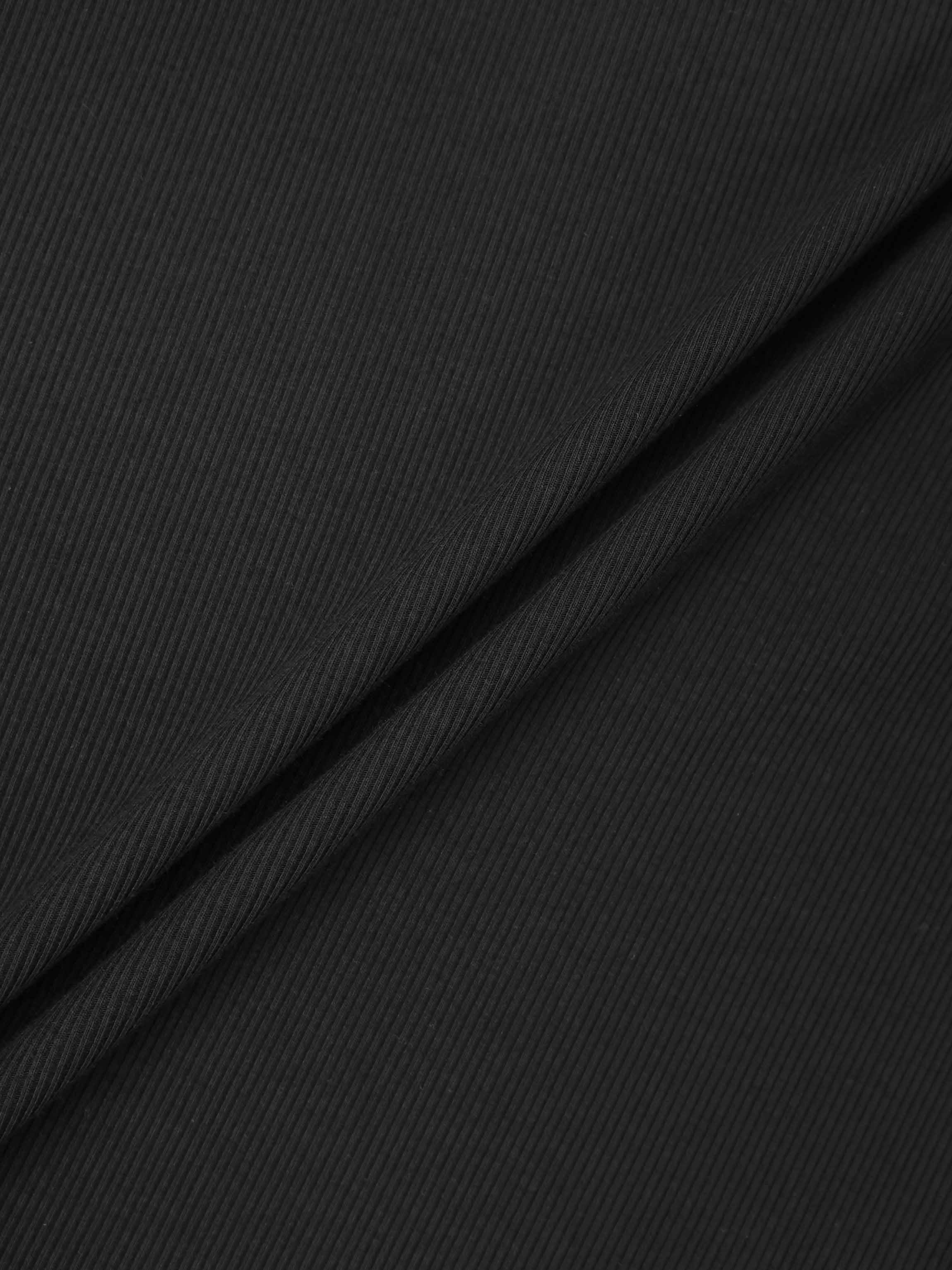 Heathered Collared Tee-Black
