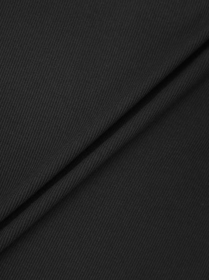 Heathered Collared Tee-Black