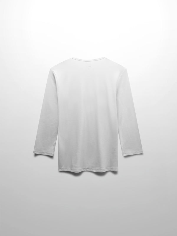 HIGH V RIBBED TEE - 3Q - WHITE