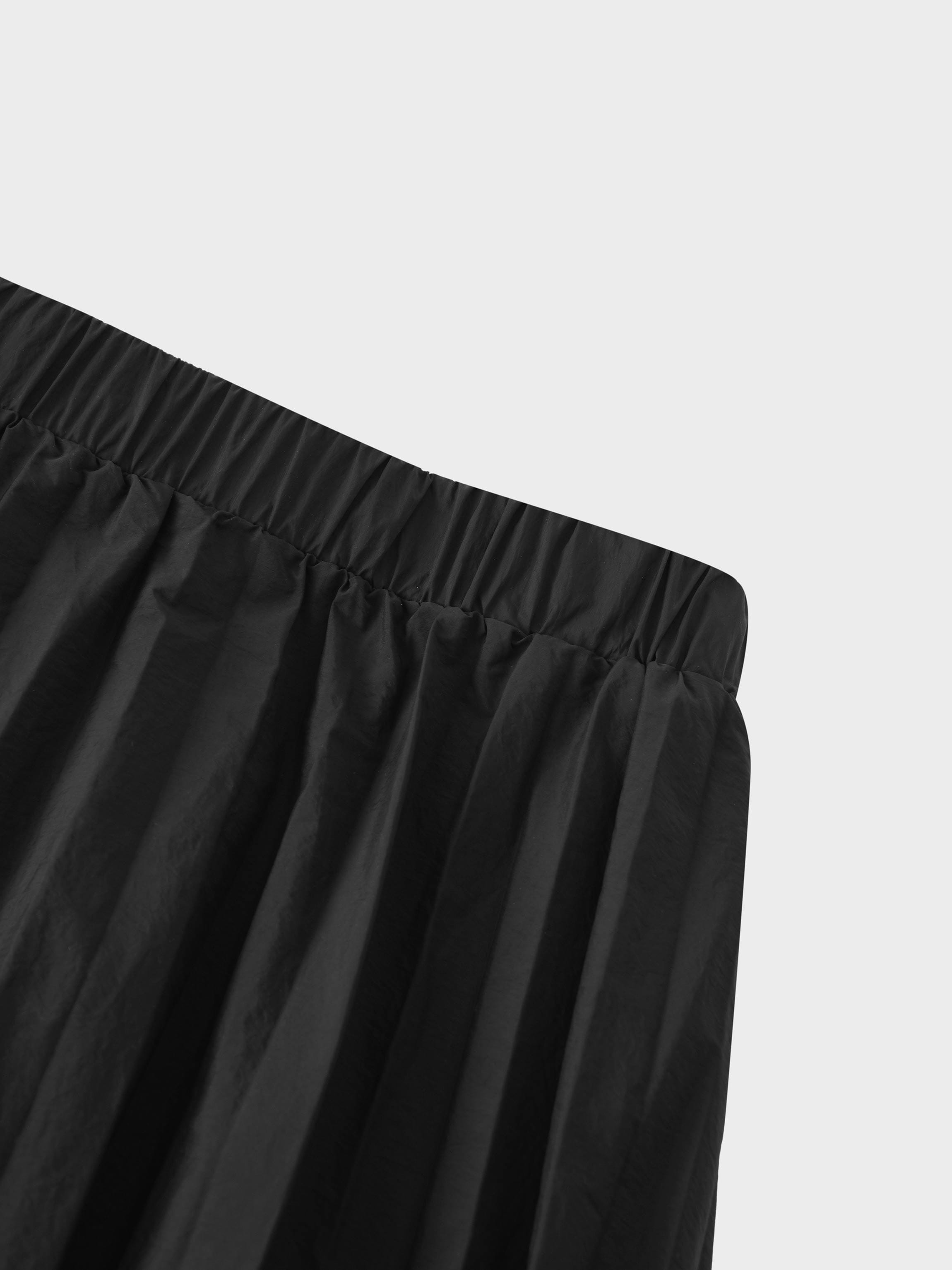 Nylon Circle Skirt-Black