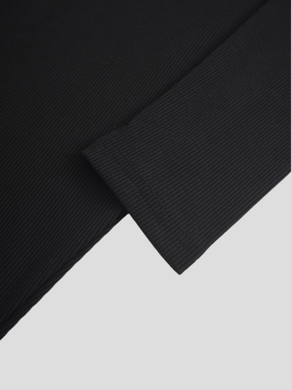 Crew Ribbed Dolman-Black