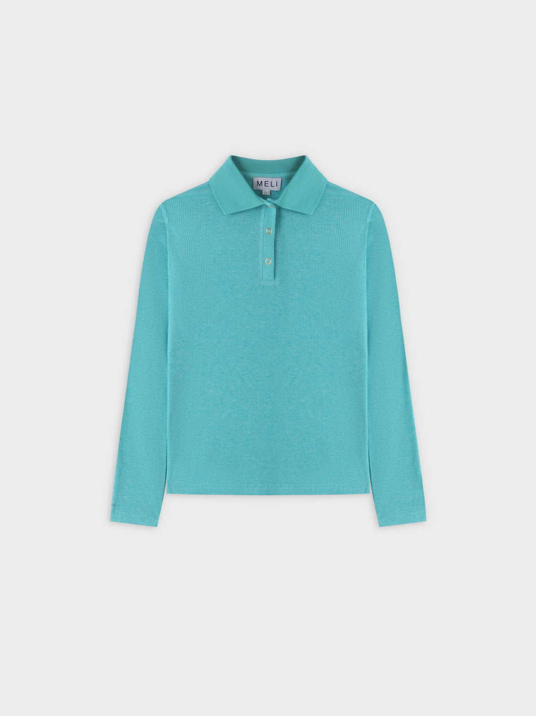 Ribbed Collar T-Shirt-Teal