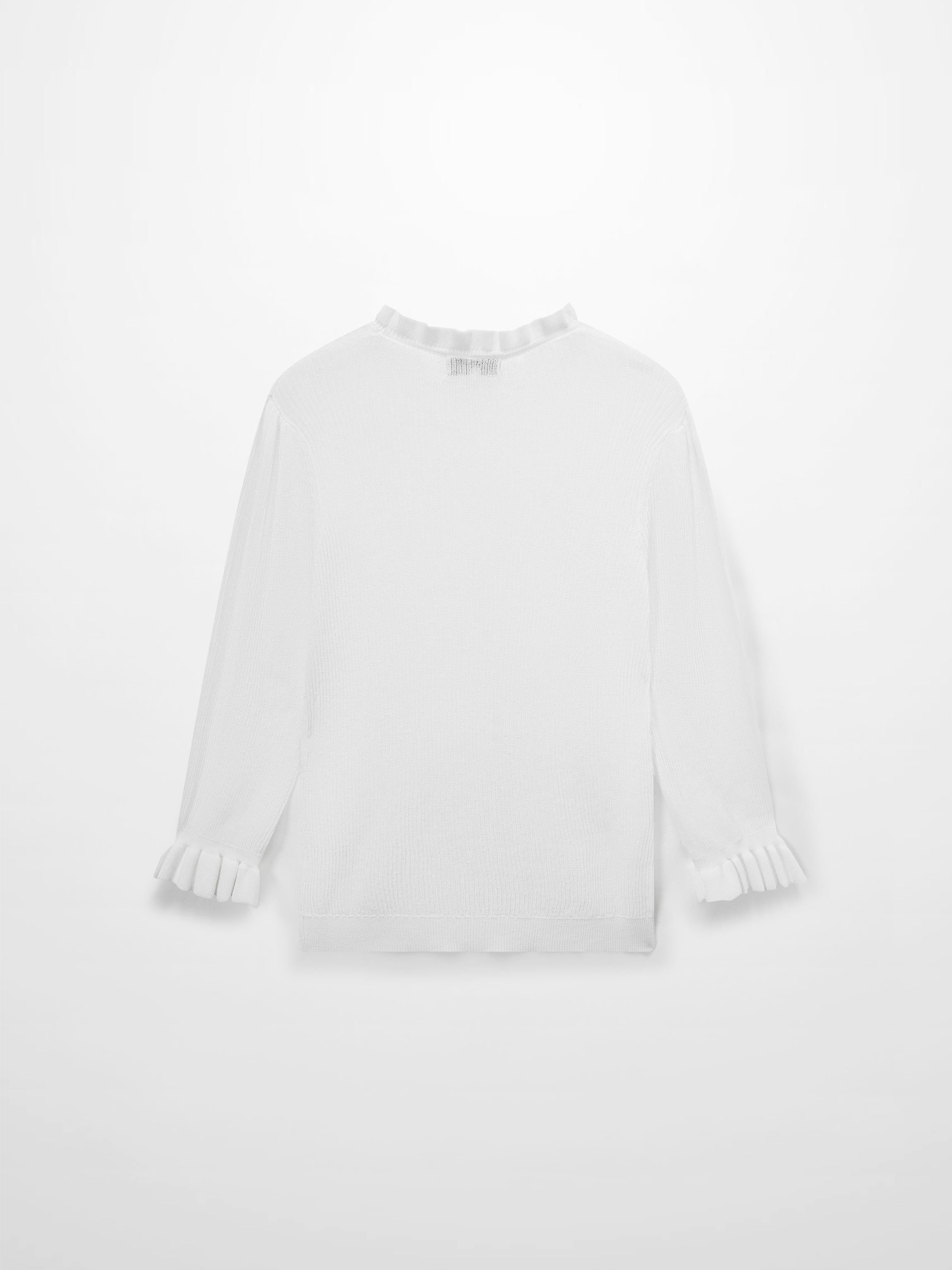 Ruffle Sweater-White