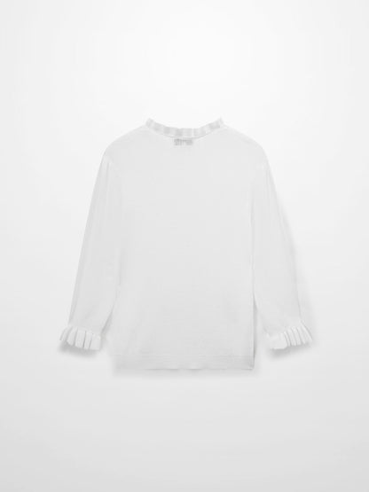 Ruffle Sweater-White