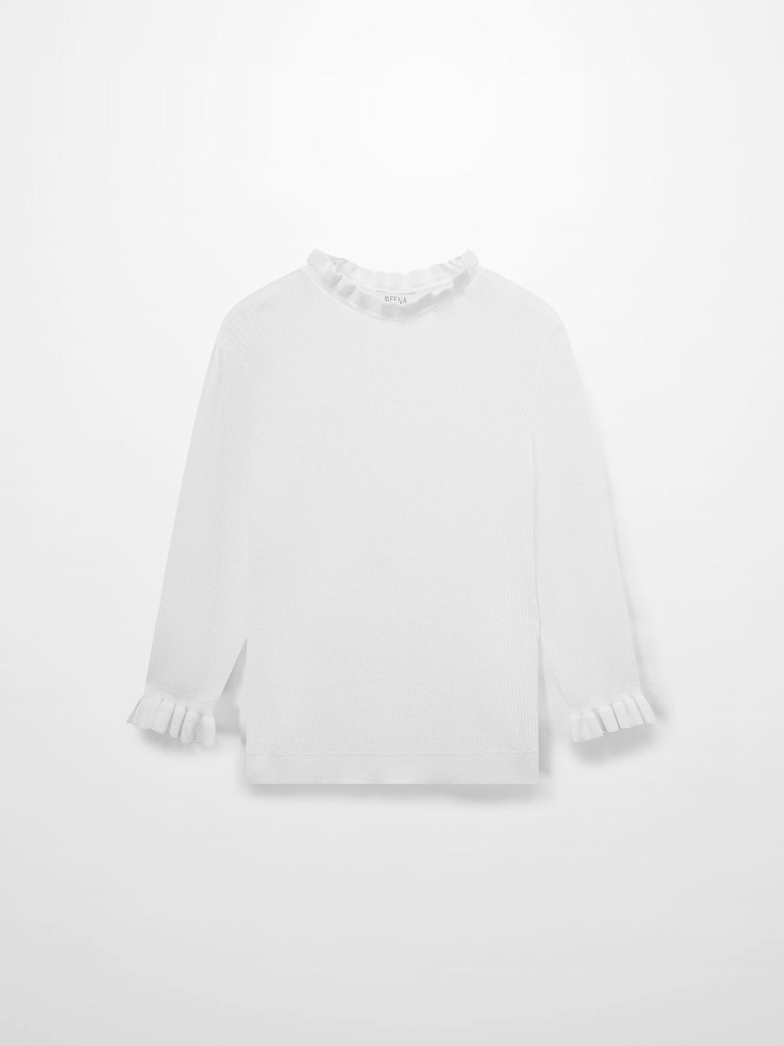 Ruffle Sweater-White