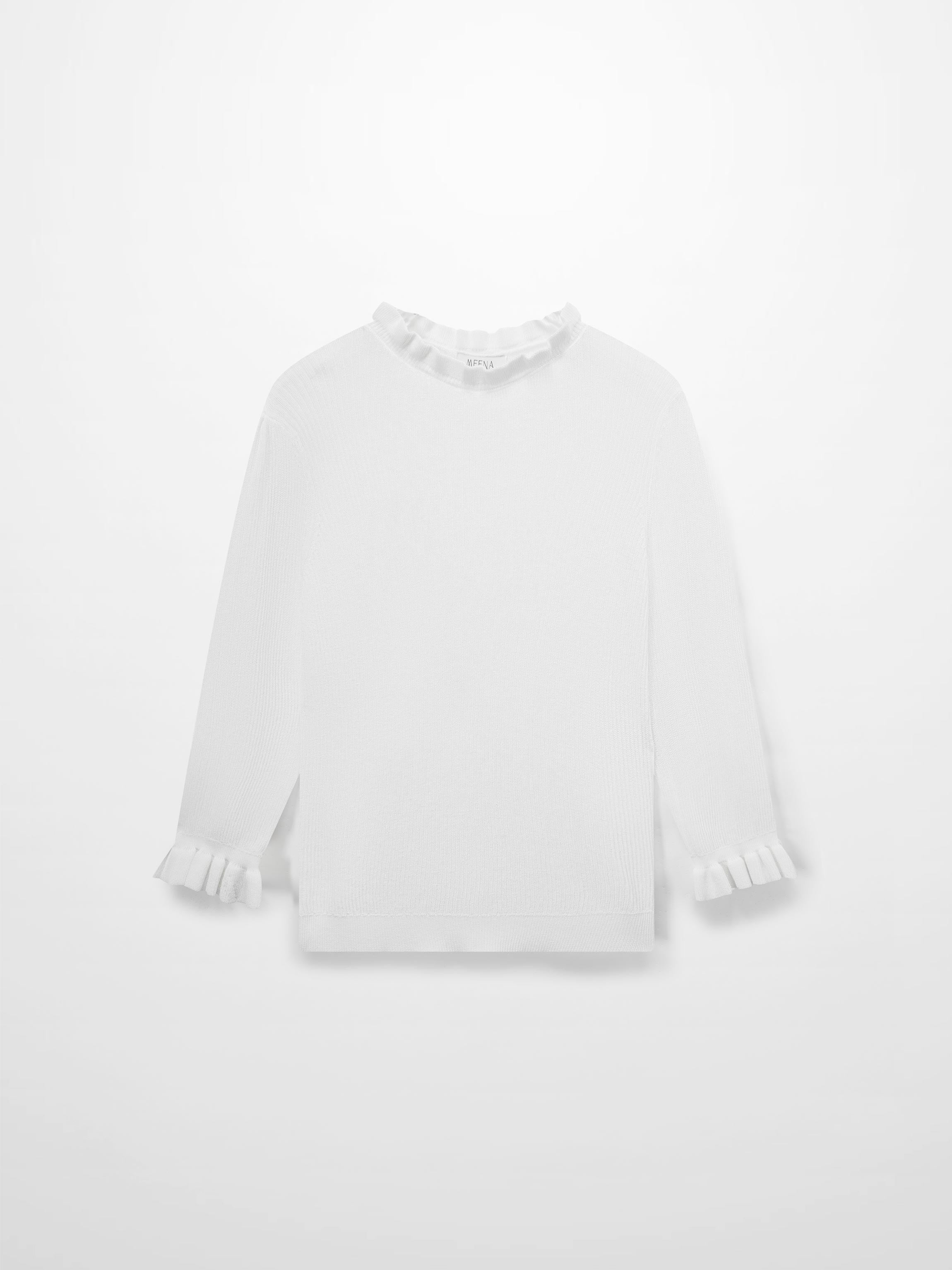 Ruffle Sweater-White