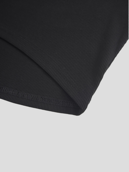 Crew Ribbed Dolman-Black