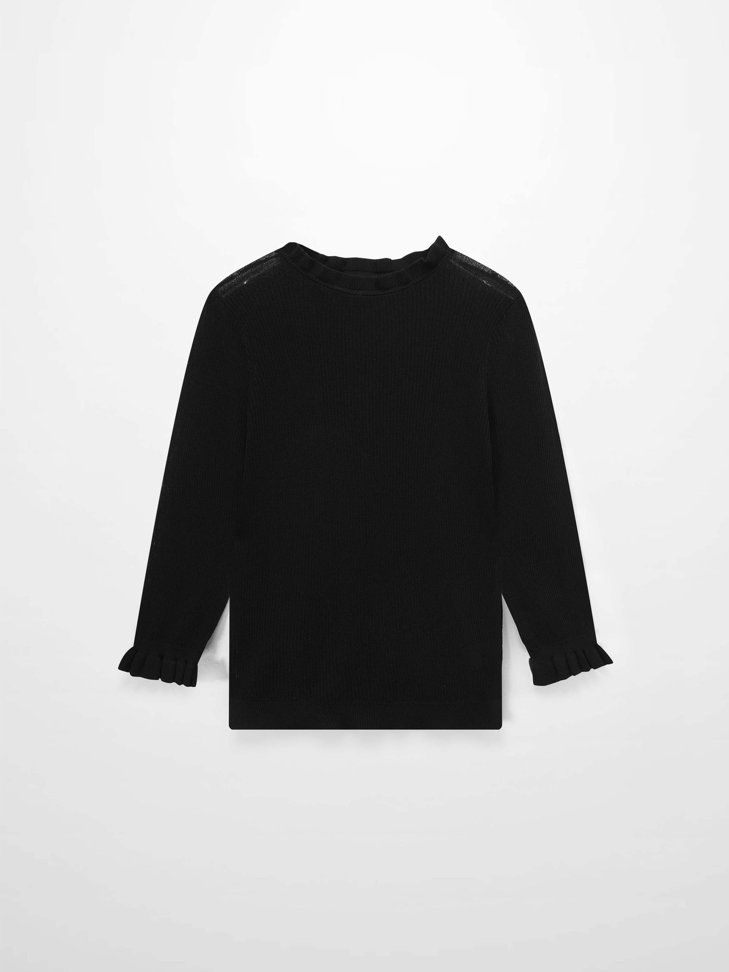 Ruffle Sweater-Black