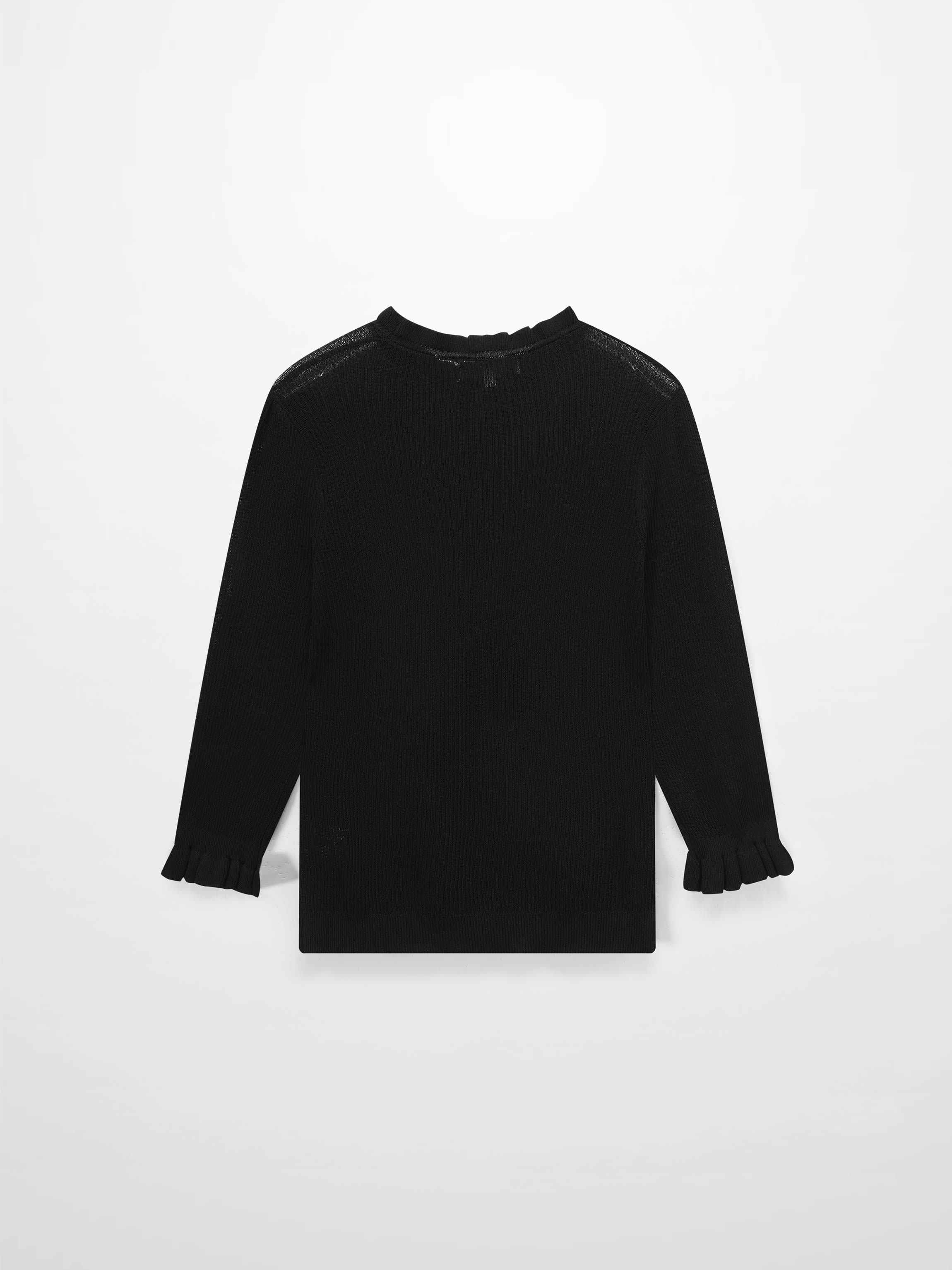 Ruffle Sweater-Black