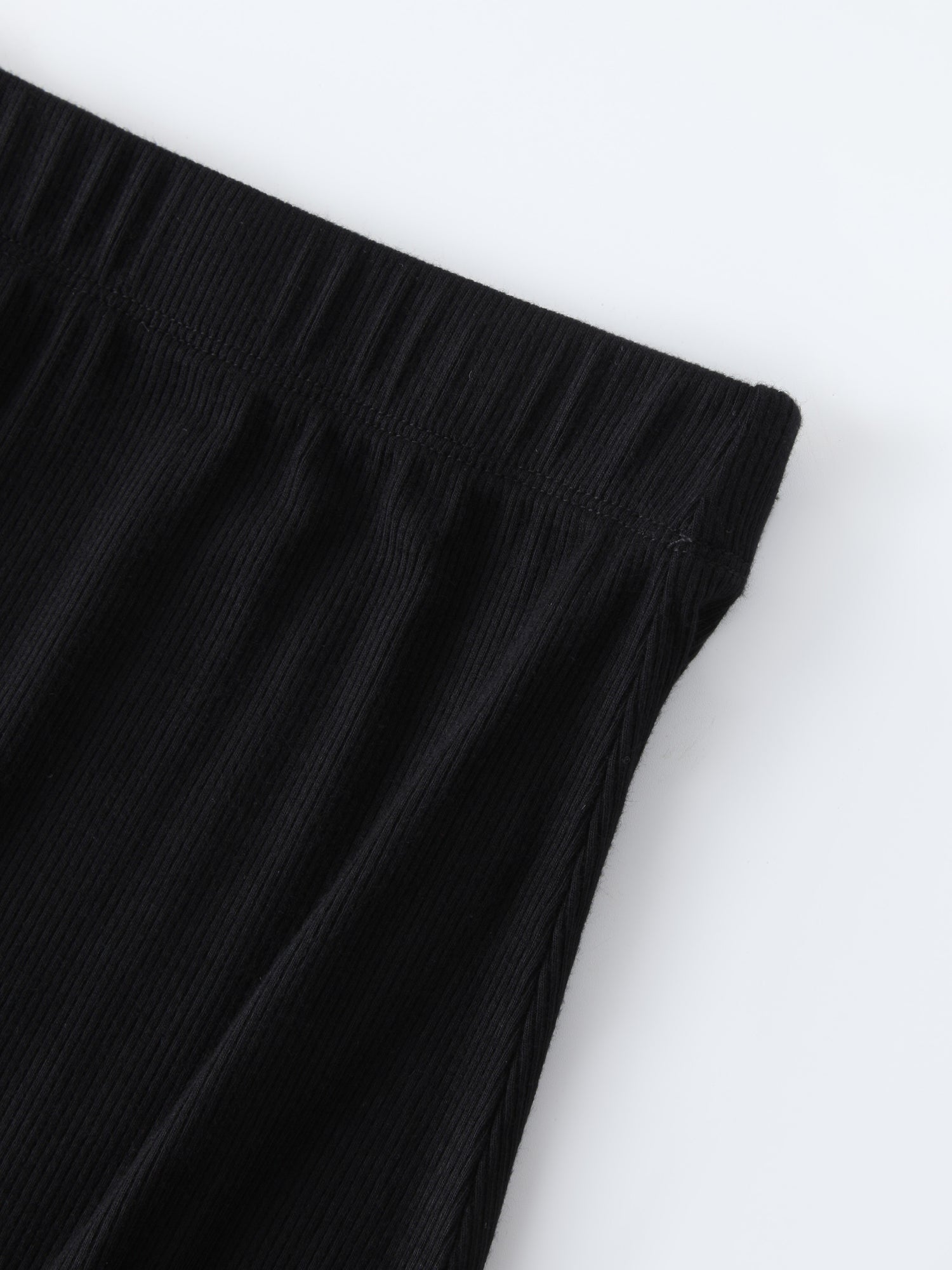 RIBBED A-LINE MAXI SKIRT - BLACK