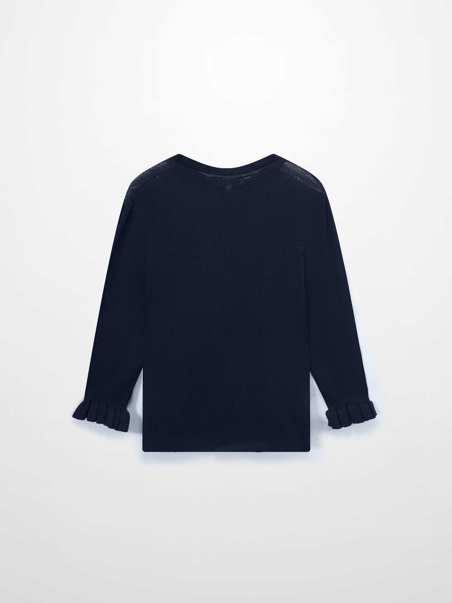 Ruffle Sweater-Navy