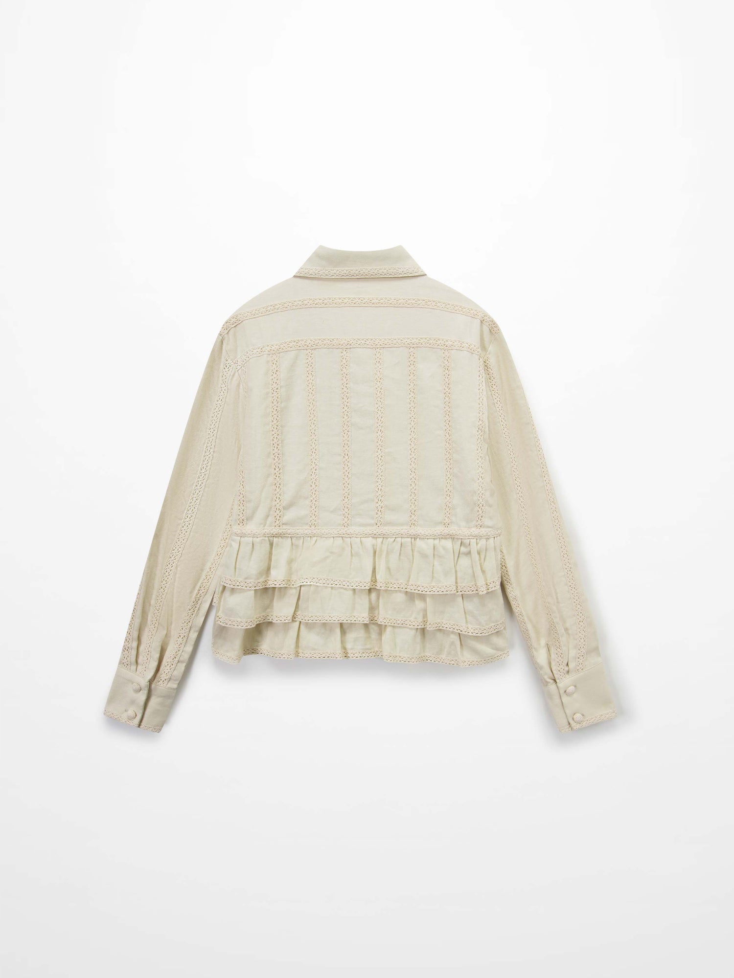 Ruffle Layer Jacket-Cream