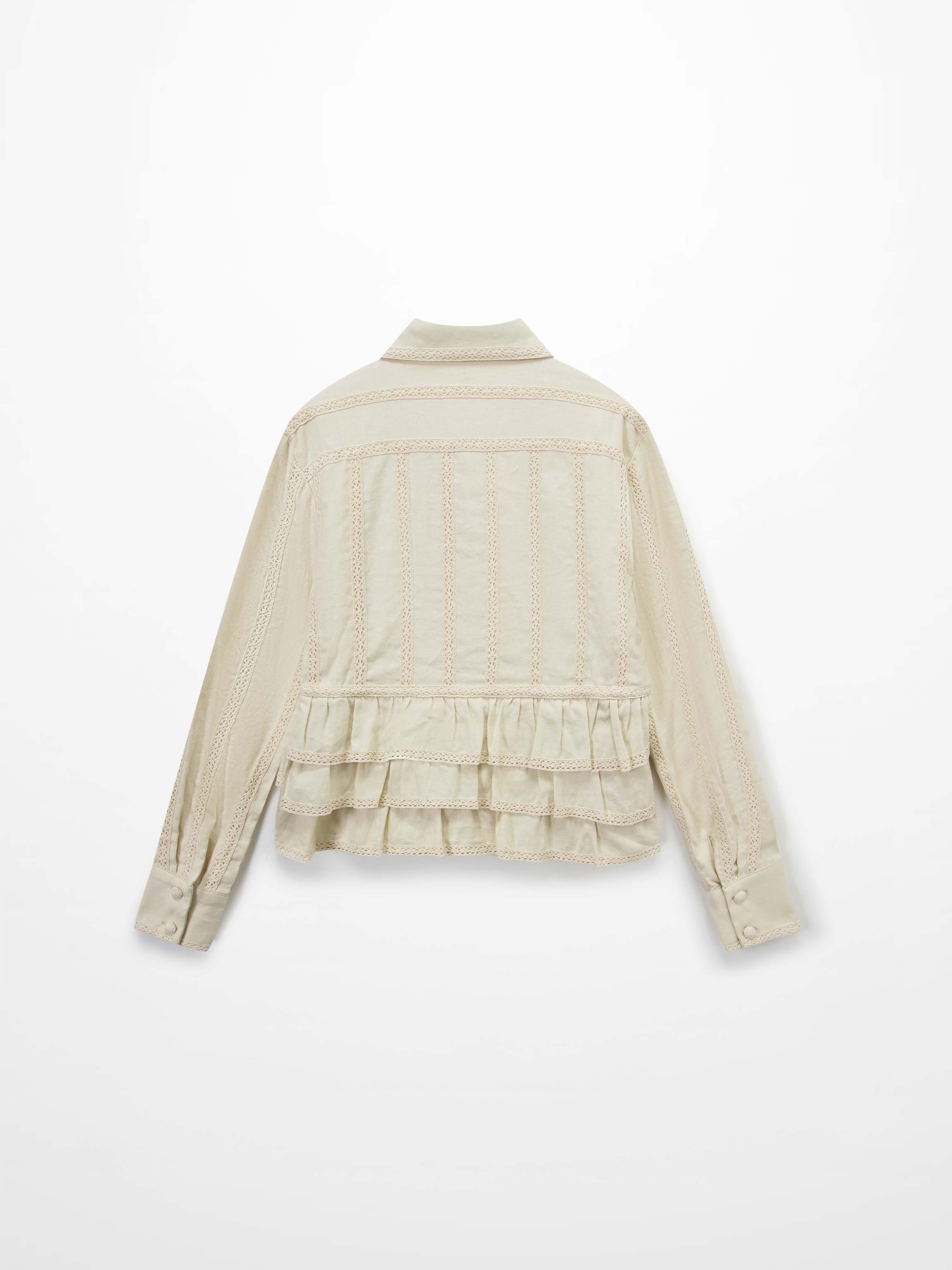Ruffle Layer Jacket-Cream