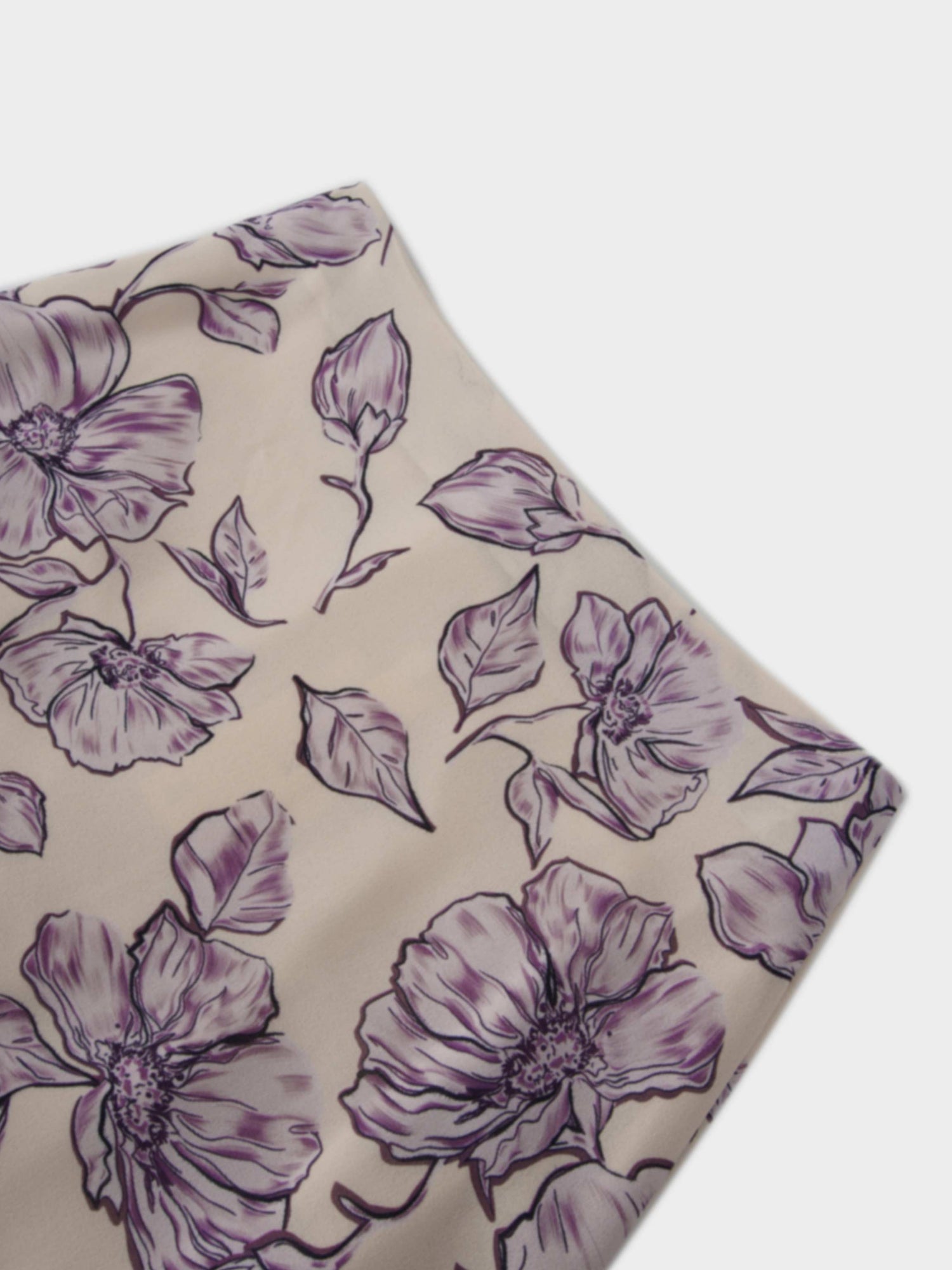Asymmetrical Ruffle Skirt-Lavander Floral