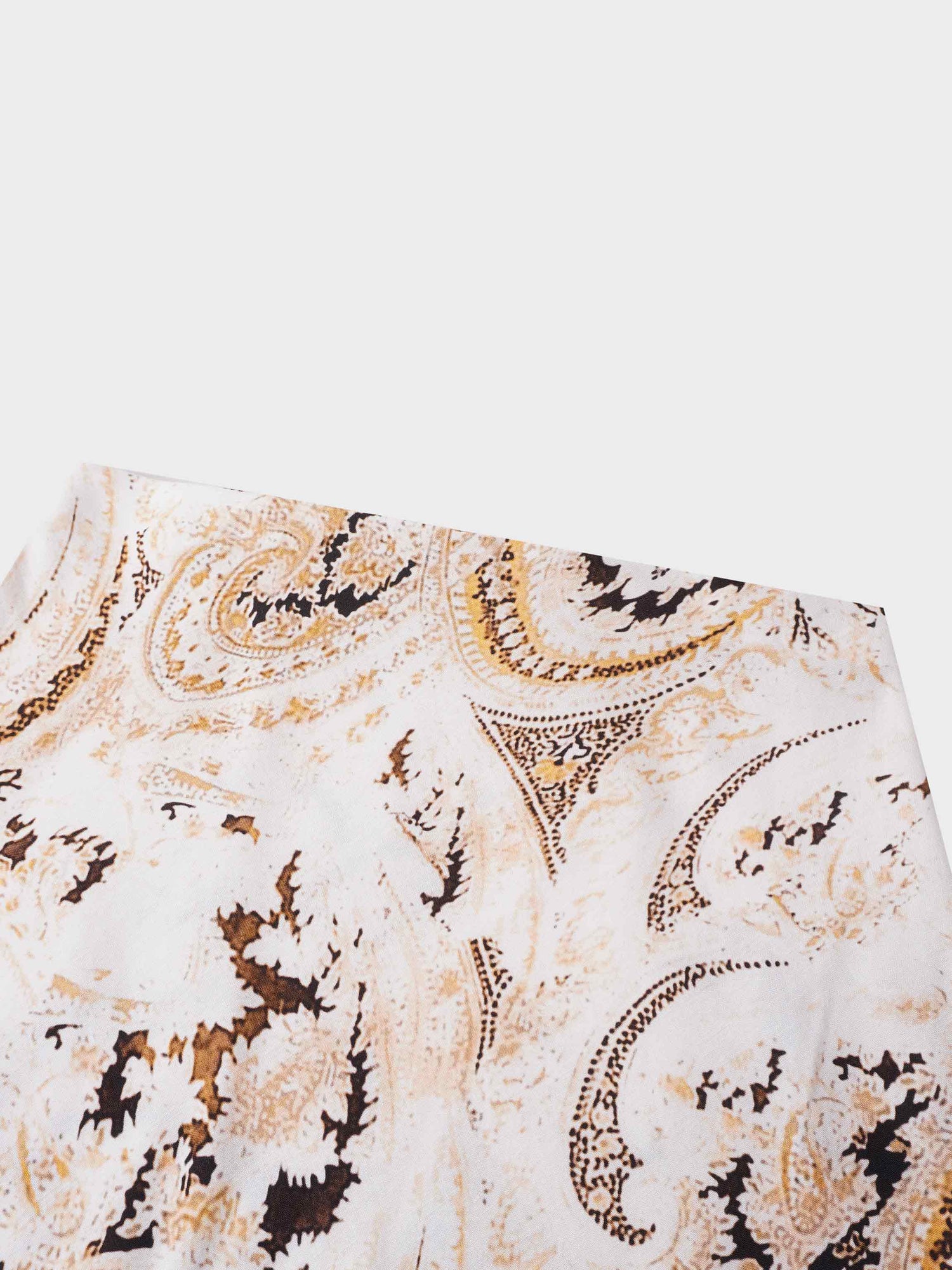 Printed Linen Blend Slip Skirt-Italian Paisley