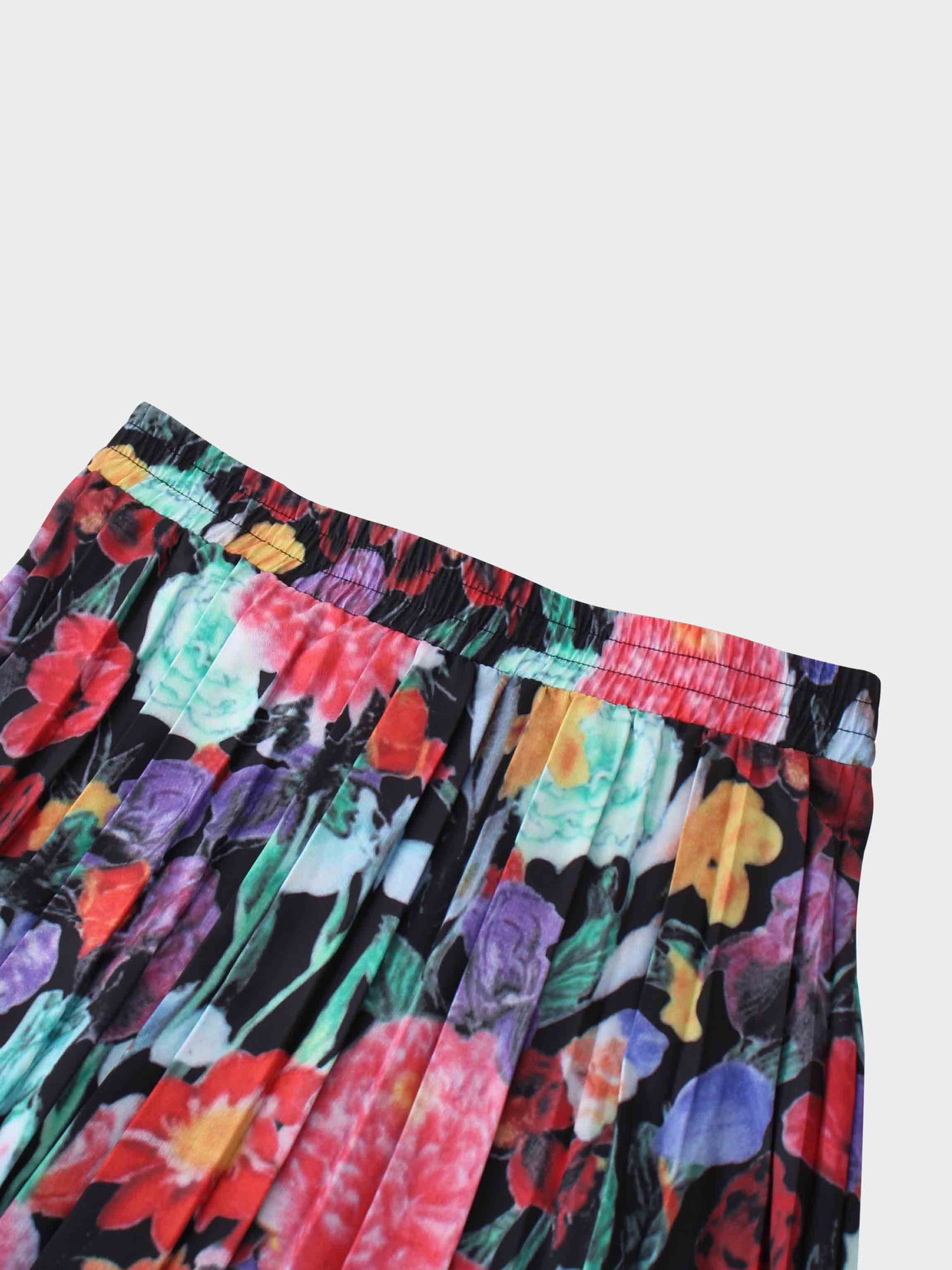 Covered Band Pleated Skirt 37&quot;-Vibrant Flowers