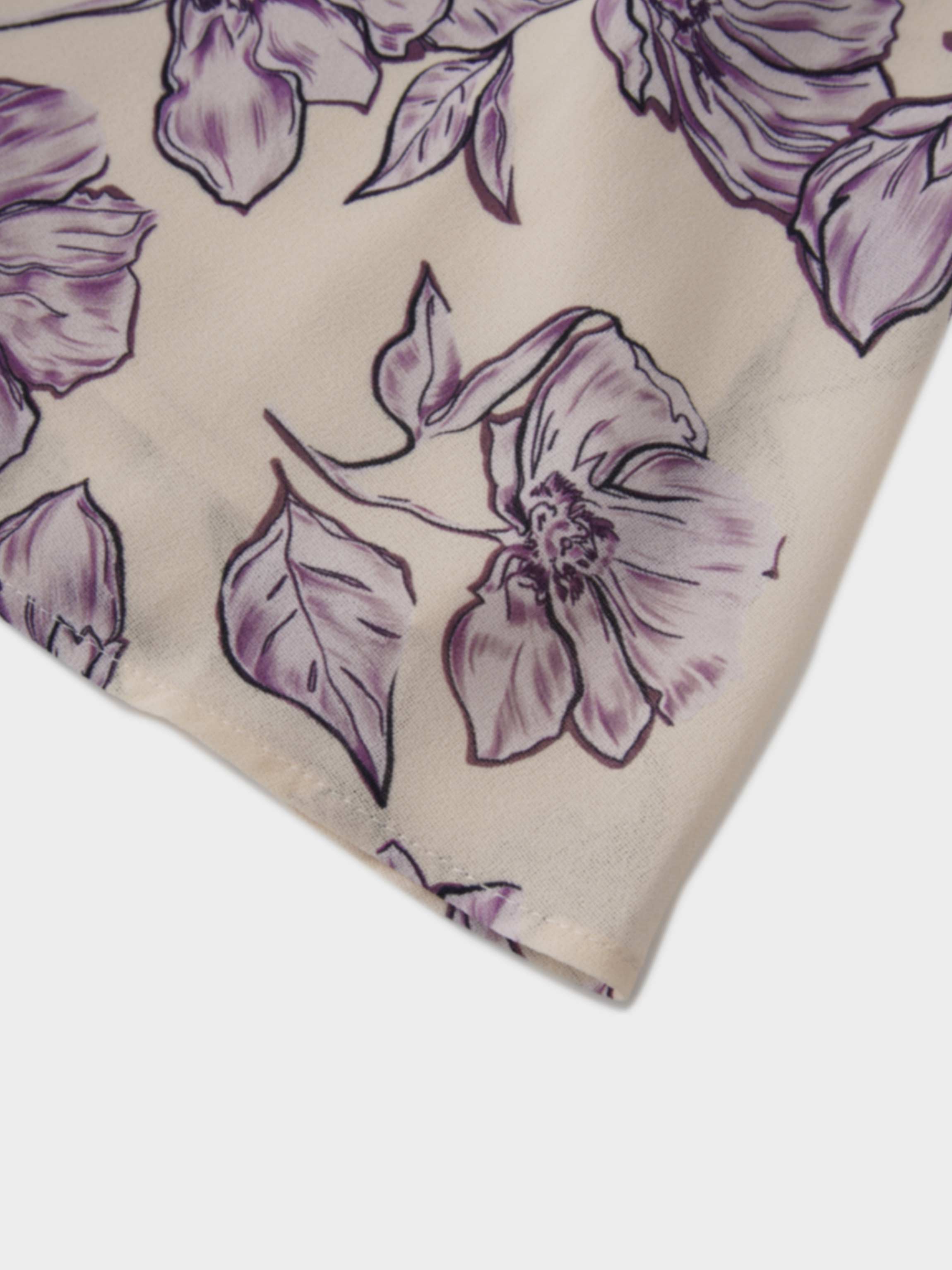 Asymmetrical Ruffle Skirt-Lavander Floral