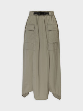 Buckle Cargo Skirt-Olive Green