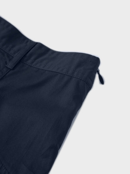Cotton Yoke Circle Skirt-Navy