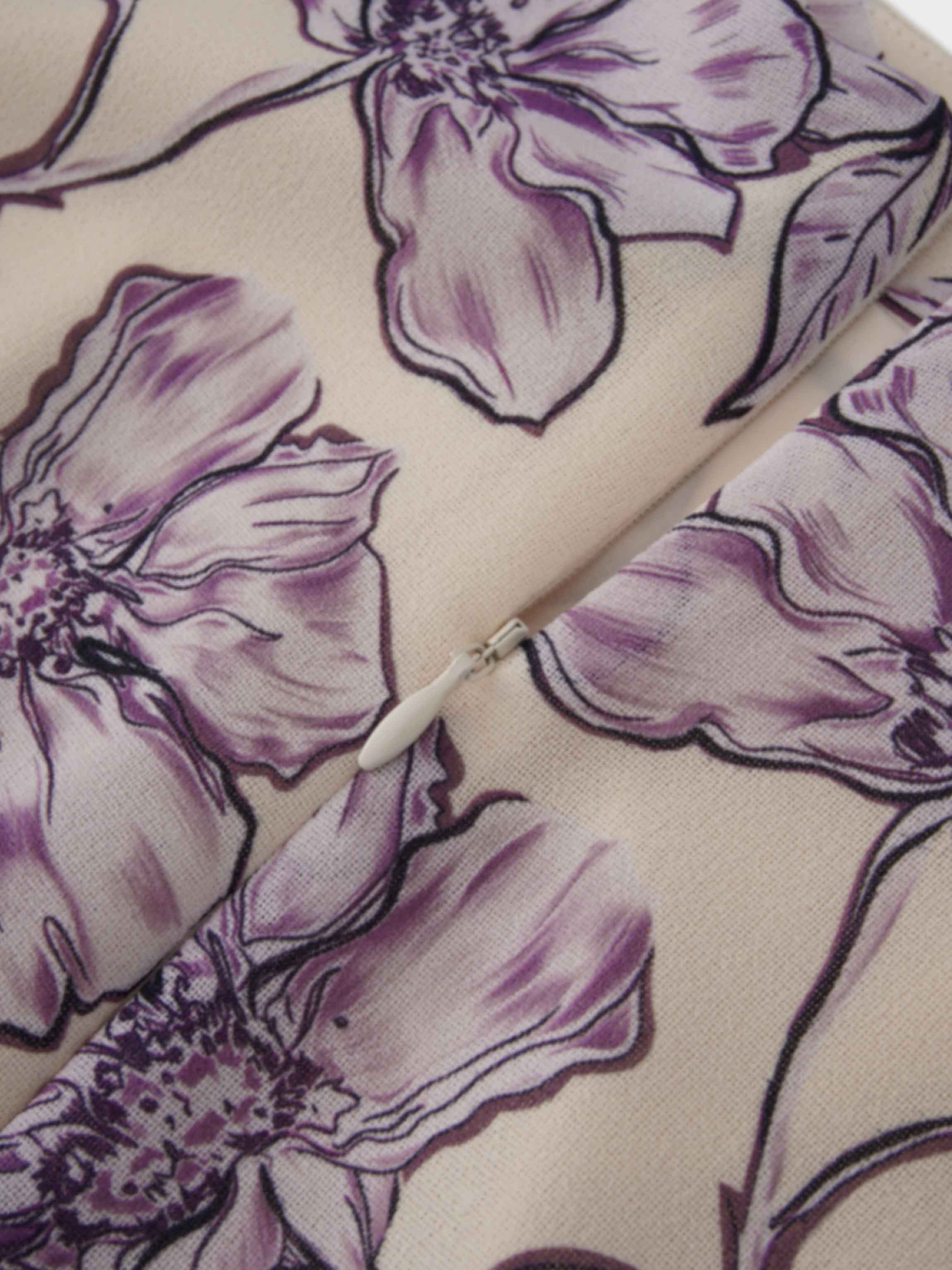 Asymmetrical Ruffle Skirt-Lavander Floral