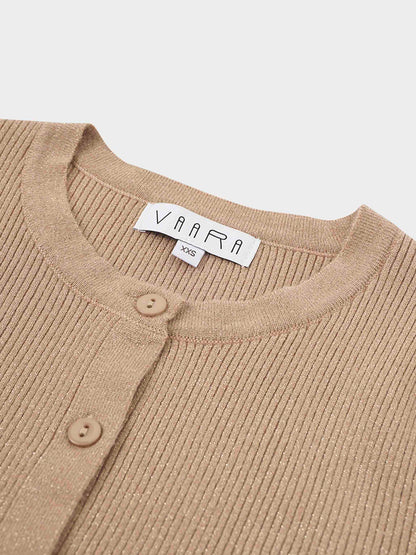 Lurex Ribbed Sweater-Neutral