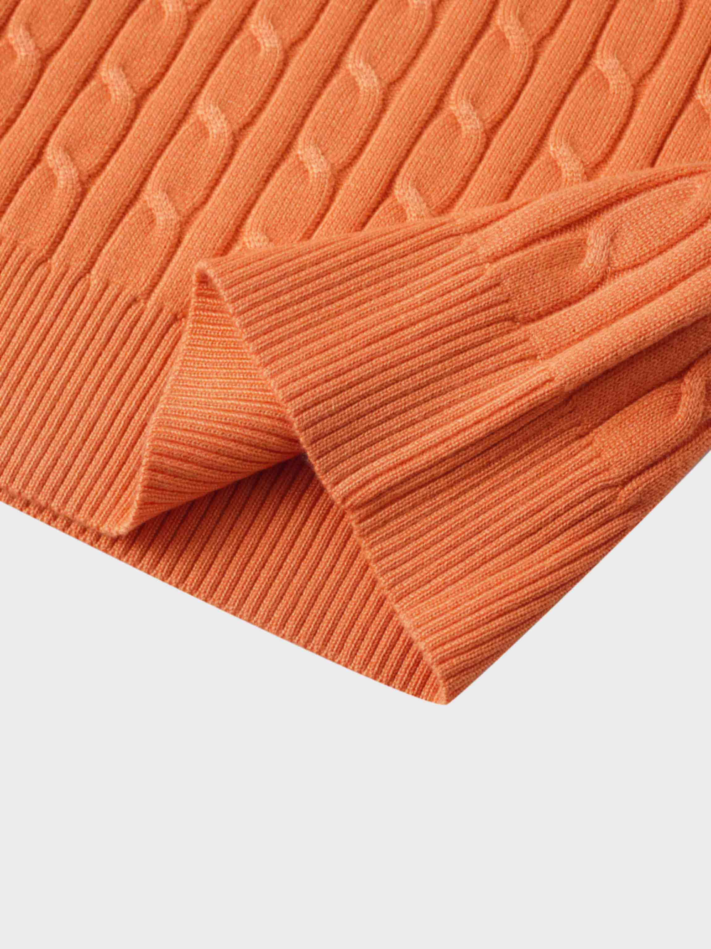 Knit Cable Sweater-Orange