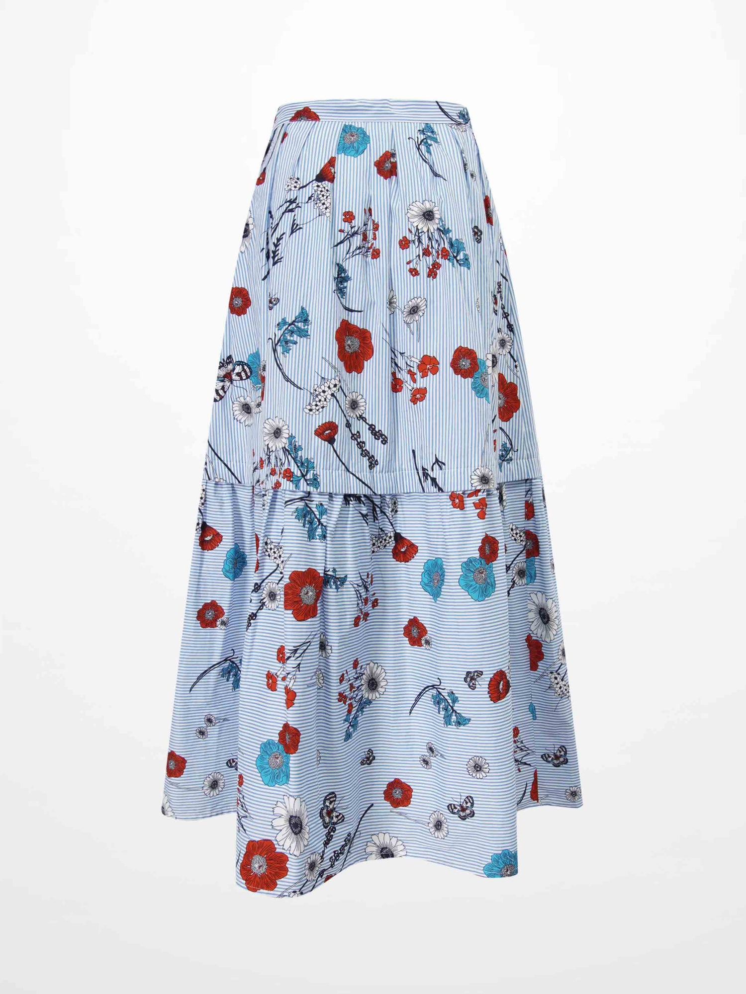 Cotton Prairie Skirt-Striped Floral