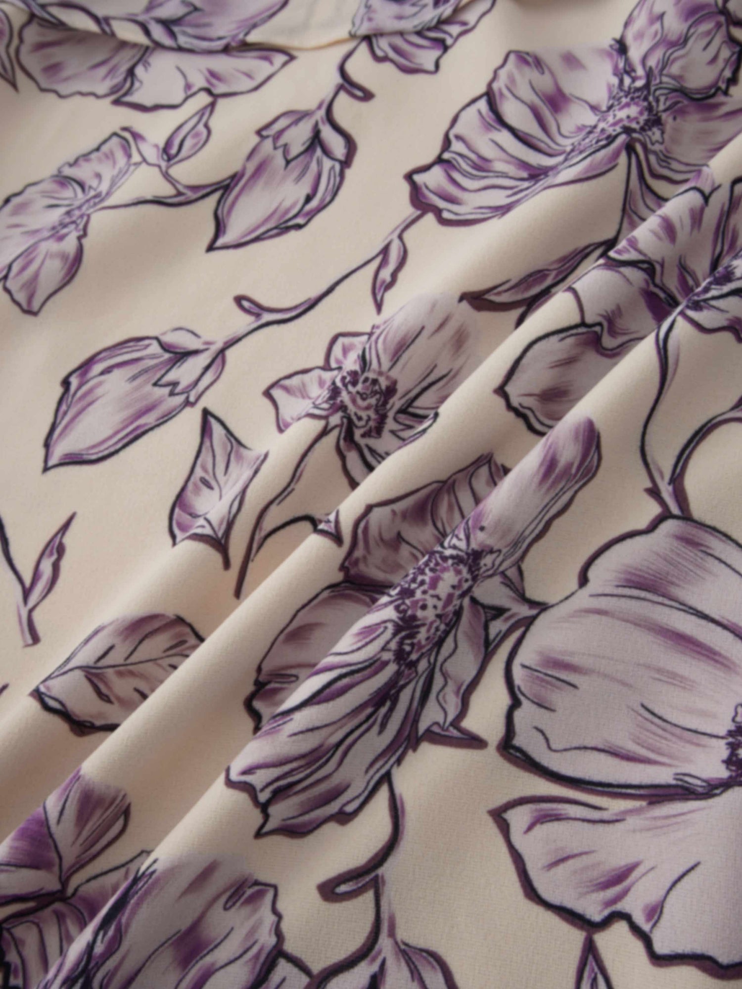 Asymmetrical Ruffle Skirt-Lavander Floral