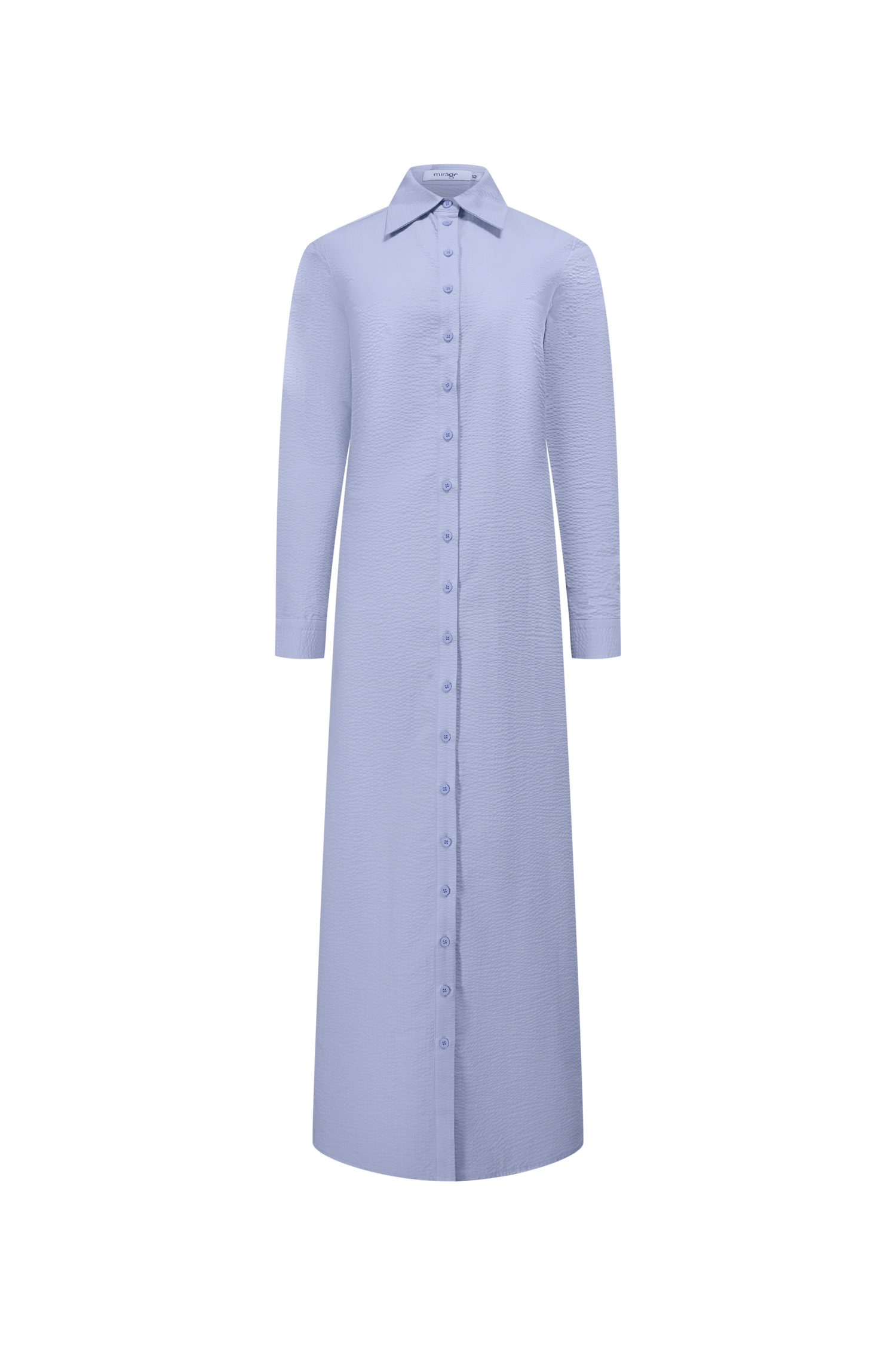 Long Button Down Shirtdress-Light Blue