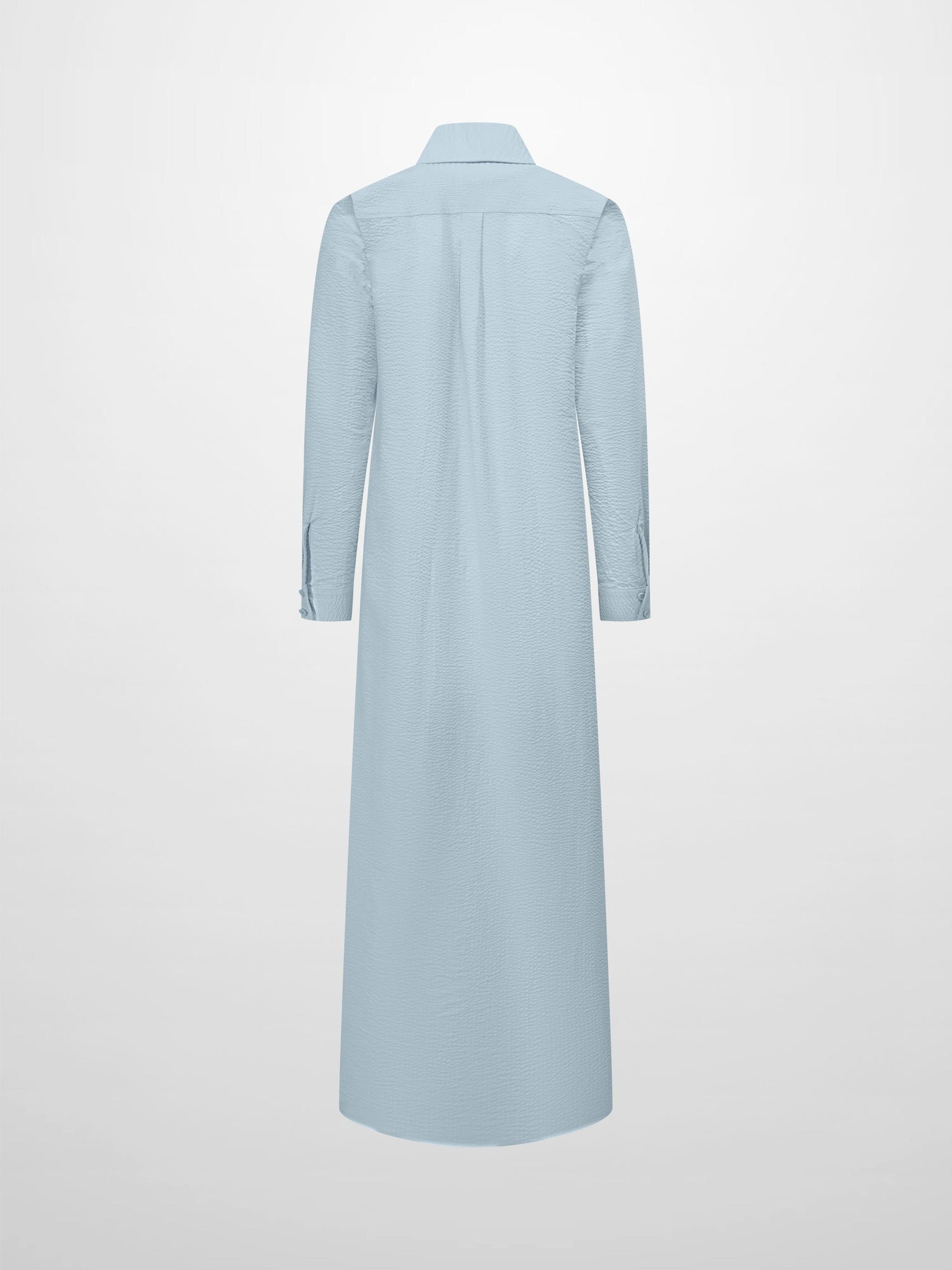 Long Button Down Shirtdress-Light Blue