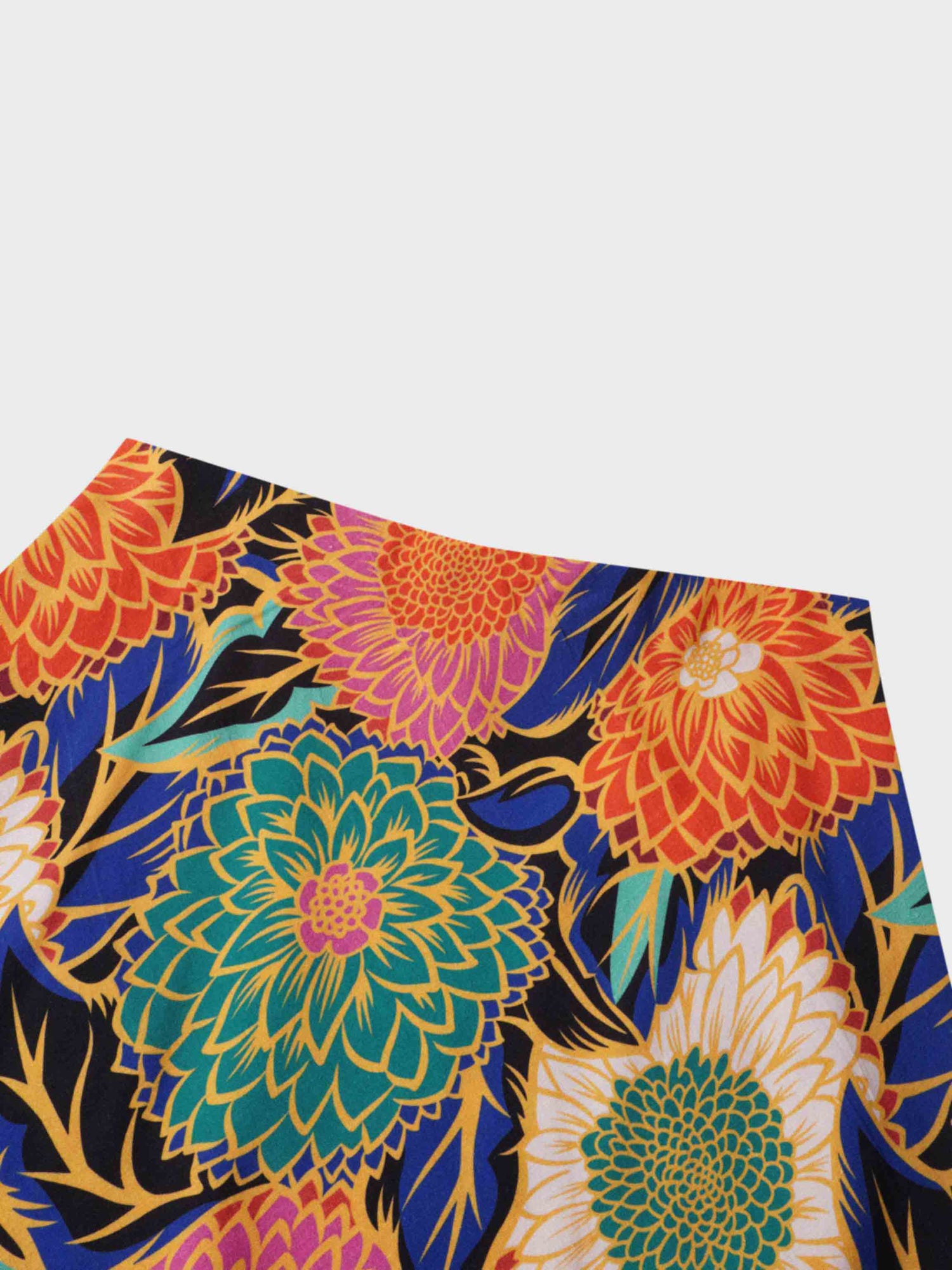 Printed Linen Blend Slip Skirt-Happy Garden